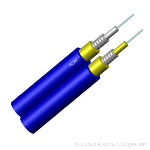 Singel-mode/Multimode G.652 G.655 50/125 62.5/125 Duplex Round Armoured Fiber Optic Cable